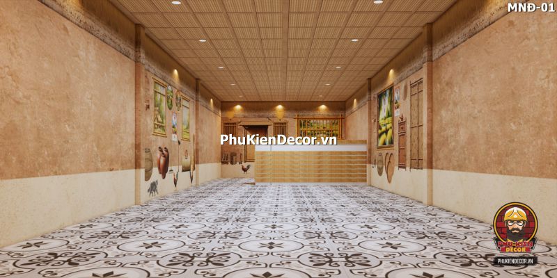 Tranh vách đất đá decor quán cà phê Tranh vách đất đá decor quán cà phê