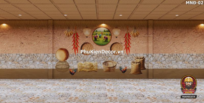 Tranh dán tường chủ đề vách đất đá Tranh dán tường chủ đề vách đất đá