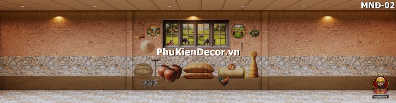 Tranh vách đất đá trang trí cho quán nhậu Tranh vách đất đá trang trí cho quán nhậu