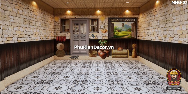 Tranh dán tường phong cách đồng quê trong nhà hàng Tranh dán tường phong cách đồng quê trong nhà hàng