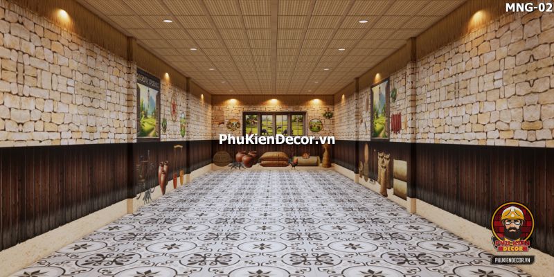 Tranh dán tường phong cách đồng quê trong nhà hàng Tranh dán tường phong cách đồng quê trong nhà hàng