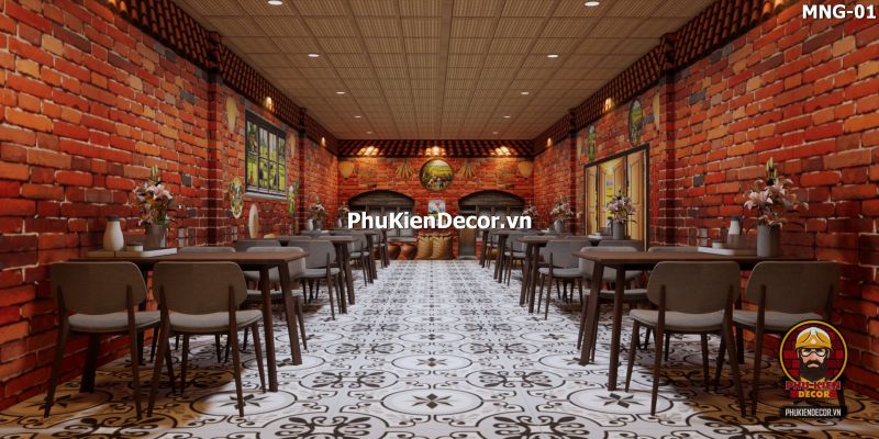 Tranh dán tường trang trí nhà hàng phong cách đồng quê Tranh dán tường trang trí nhà hàng phong cách đồng quê