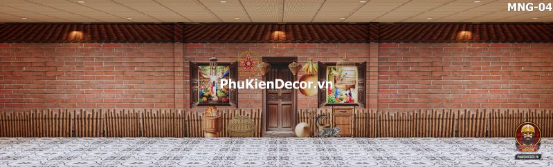 Không gian quán cà phê vintage với nền gạch bông Không gian quán cà phê vintage với nền gạch bông