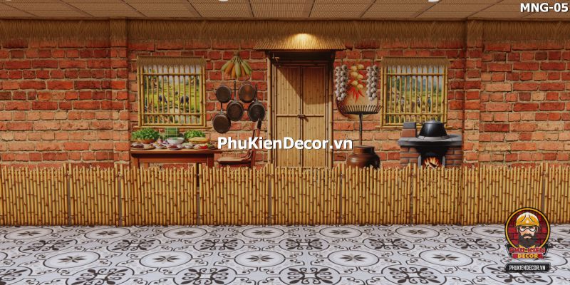 Trang trí quán ăn với tranh 3D phong cách đồng quê Trang trí quán ăn với tranh 3D phong cách đồng quê