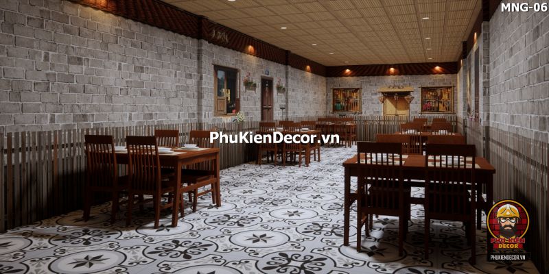 Tranh dán tường 3D vách gạch giả cổ, hiệu ứng chiều sâu như tường gạch thật Tranh dán tường 3D vách gạch giả cổ, hiệu ứng chiều sâu như tường gạch thật