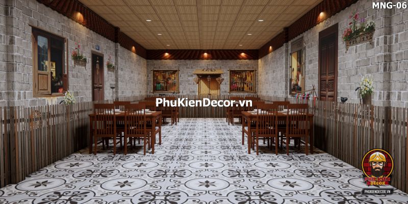 Tranh dán tường 3D vách gạch giả cổ, hiệu ứng chiều sâu như tường gạch thật Tranh dán tường 3D vách gạch giả cổ, hiệu ứng chiều sâu như tường gạch thật