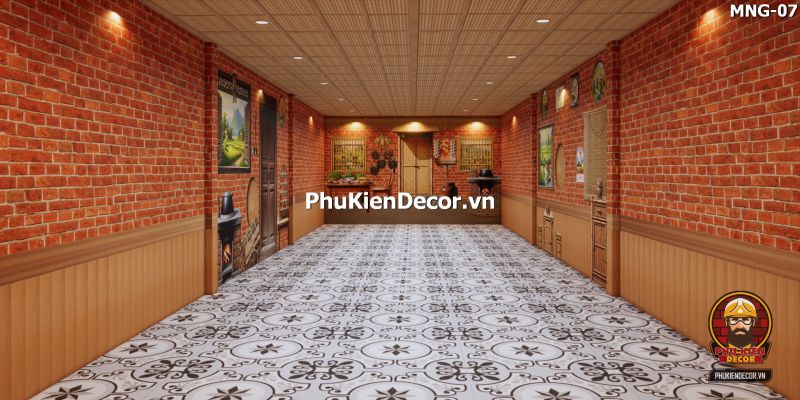 Trang trí quán ăn với tranh 3D phong cách đồng quê Trang trí quán ăn với tranh 3D phong cách đồng quê