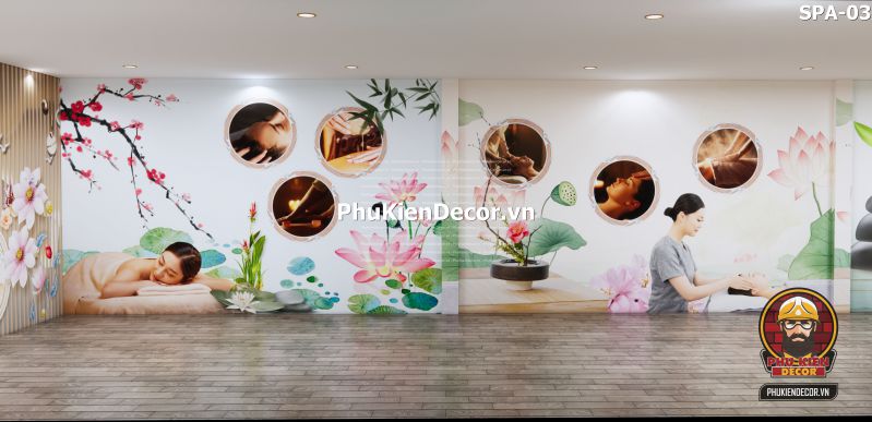 Tranh dán tường Trang Trí Tiệm Gội Đầu, Massage, Xông Hơi Tranh dán tường Trang Trí Tiệm Gội Đầu, Massage, Xông Hơi
