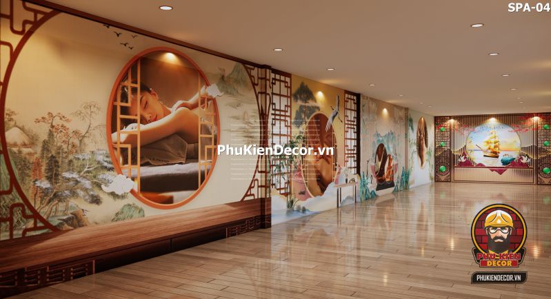 Trang trí spa bằng hình ảnh 3D Lam sóng Trang trí spa bằng hình ảnh 3D Lam sóng