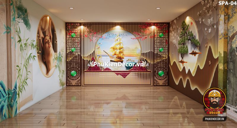 Trang trí spa bằng hình ảnh 3D Lam sóng Trang trí spa bằng hình ảnh 3D Lam sóng
