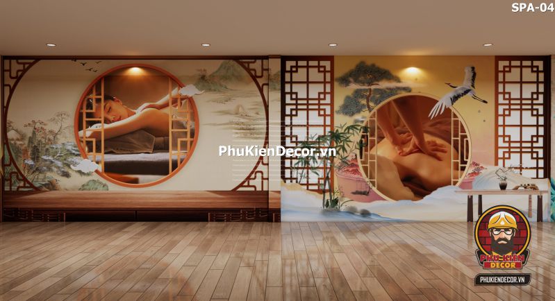 Trang trí spa bằng hình ảnh 3D Lam sóng Trang trí spa bằng hình ảnh 3D Lam sóng