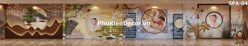 Tranh dán tường tiệm massage 3D Tranh dán tường tiệm massage 3D