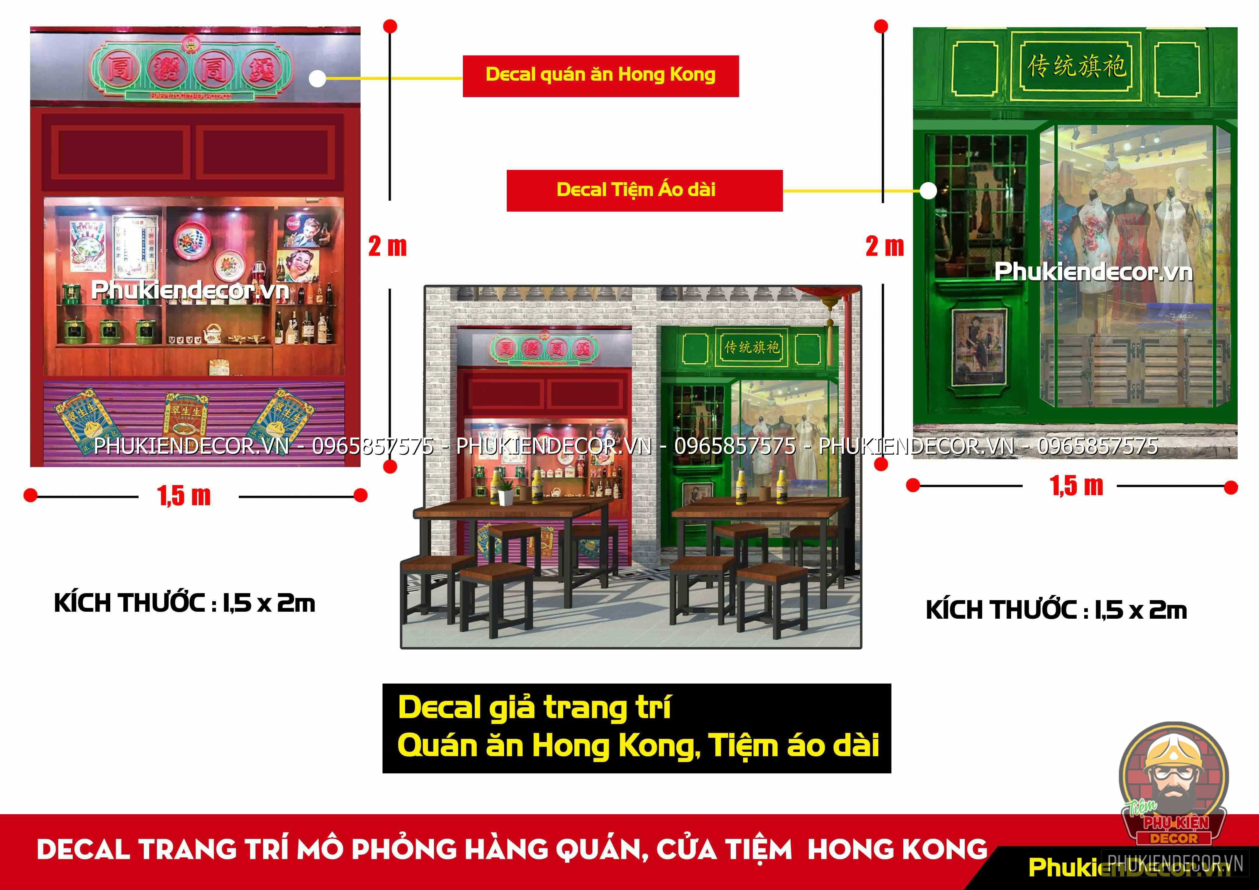 Set Decal Chủ Đề Poster Film Hong Kong