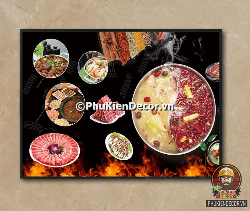 Hình ảnh món ăn trang trí quán lẩu nướng xiên que Hình ảnh món ăn trang trí quán lẩu nướng xiên que