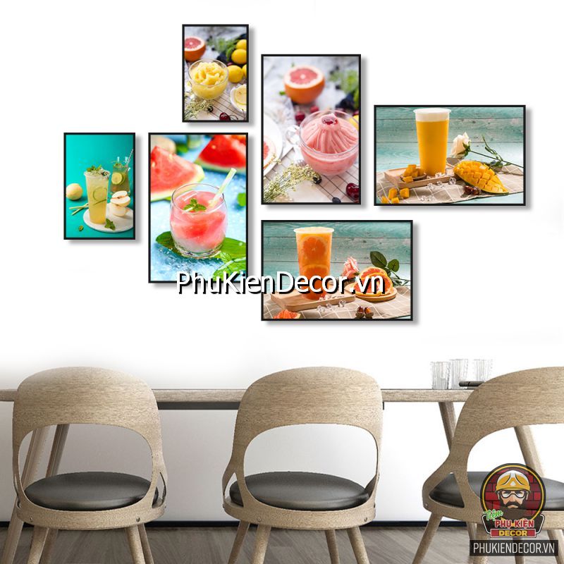 Mẫu tranh trang trí quán nước ép được ưa chuộng Mẫu tranh trang trí quán nước ép được ưa chuộng