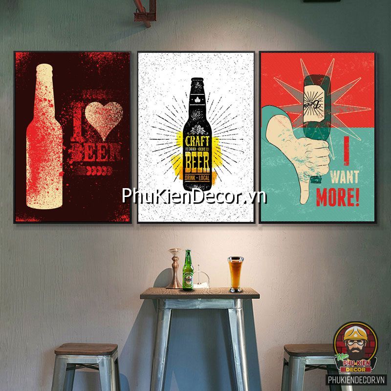 Mẫu tranh treo tường quán Bar trang trí thu hút Mẫu tranh treo tường quán Bar trang trí thu hút
