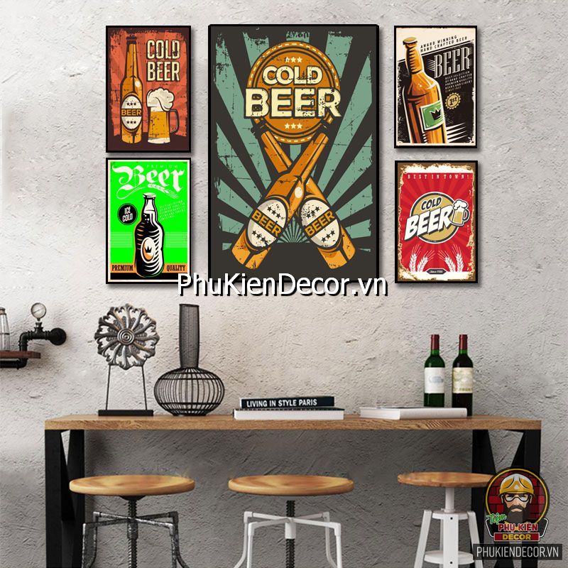Mẫu tranh treo tường quán Bar trang trí thu hút Mẫu tranh treo tường quán Bar trang trí thu hút