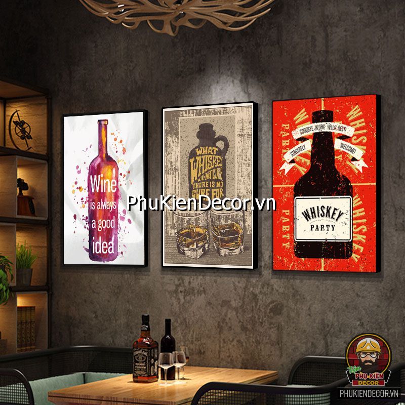 Mẫu tranh treo tường quán Bar trang trí thu hút Mẫu tranh treo tường quán Bar trang trí thu hút