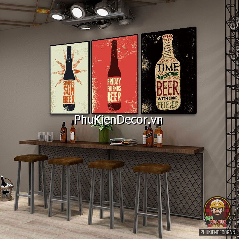Mẫu tranh treo tường quán Bar trang trí thu hút Mẫu tranh treo tường quán Bar trang trí thu hút