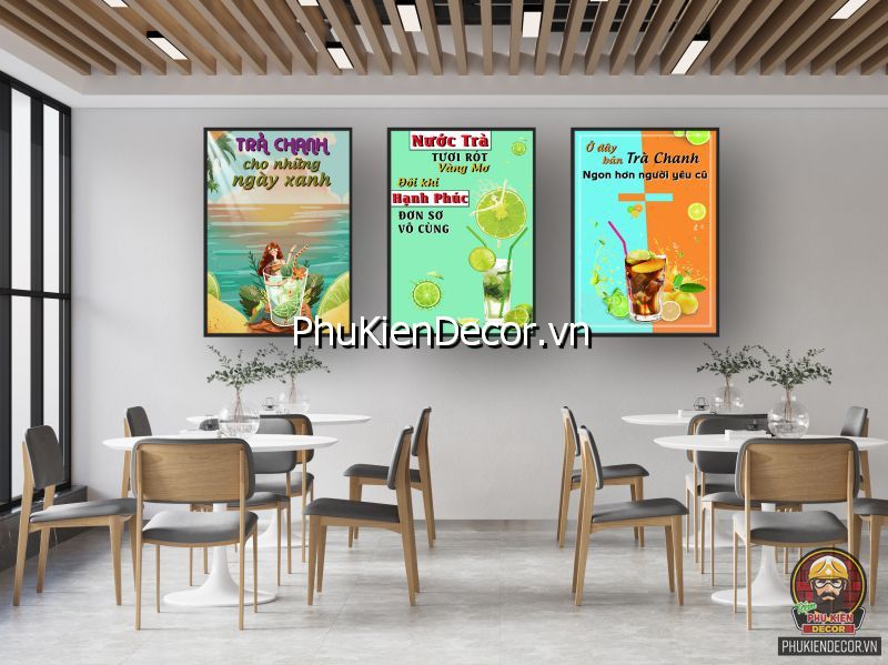 Mẫu tranh trang trí tiệm nước ép phong cách đương đại Mẫu tranh trang trí tiệm nước ép phong cách đương đại