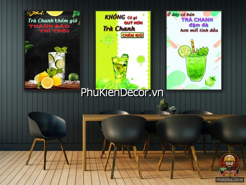 Mẫu tranh trang trí tiệm nước ép phong cách đương đại Mẫu tranh trang trí tiệm nước ép phong cách đương đại