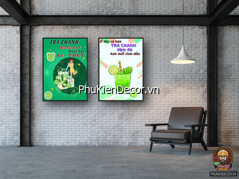 Mẫu tranh trang trí tiệm nước ép phong cách đương đại Mẫu tranh trang trí tiệm nước ép phong cách đương đại