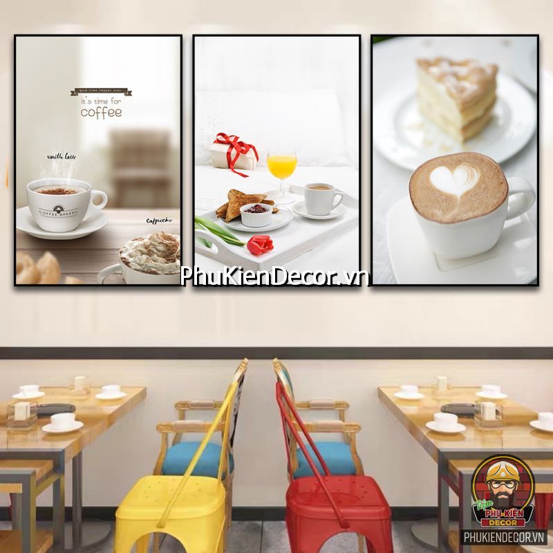 Tranh treo tường trang trí quán cafe bánh tạo sự thẩm mỹ cao Tranh treo tường trang trí quán cafe bánh tạo sự thẩm mỹ cao