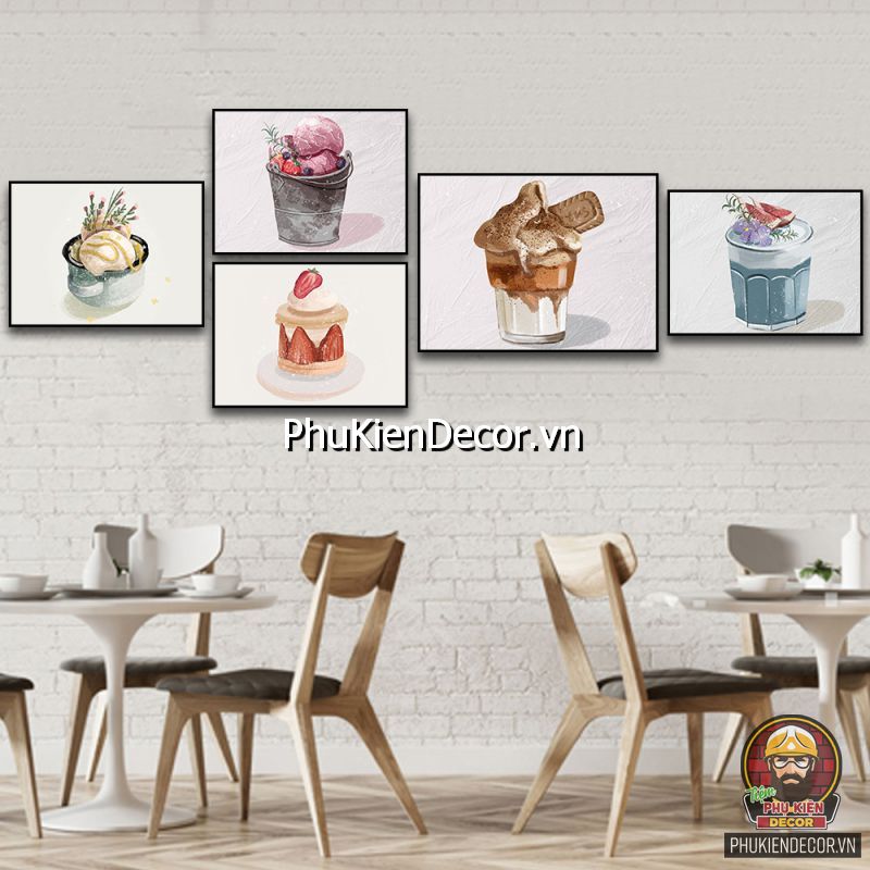 Tranh treo tường tiệm bánh ngọt phong cách hiện đại Tranh treo tường tiệm bánh ngọt phong cách hiện đại