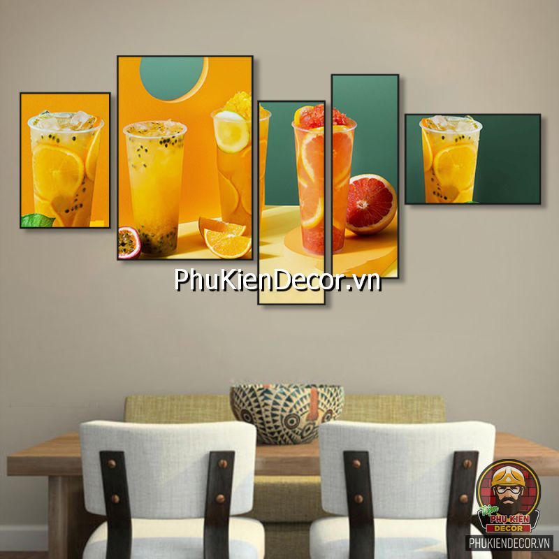 Hình ảnh tranh treo tường tiệm nước ép hiện đại Hình ảnh tranh treo tường tiệm nước ép hiện đại