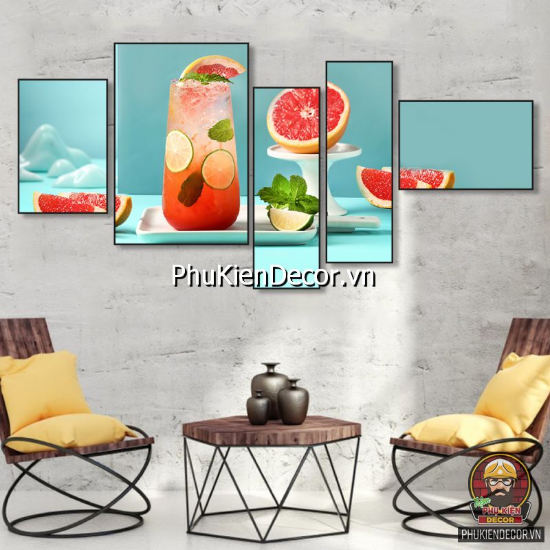 Hình ảnh tranh treo tường tiệm nước ép hiện đại Hình ảnh tranh treo tường tiệm nước ép hiện đại