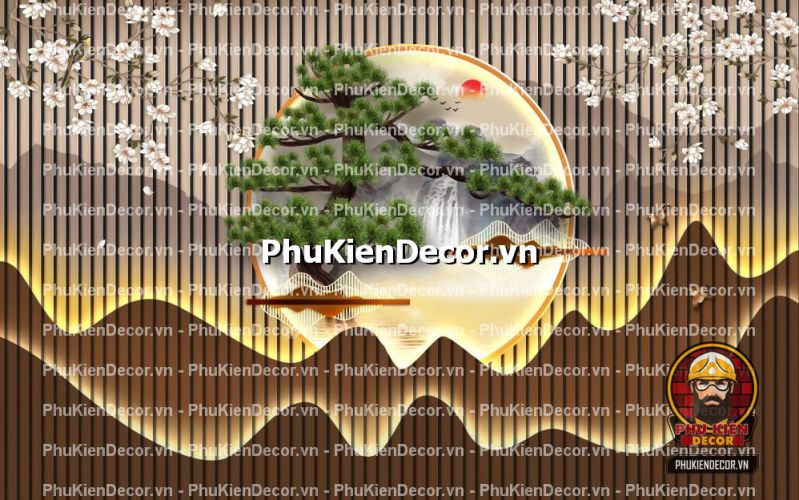 Tranh dán tường spa sang trọng với họa tiết Lam sóng Tranh dán tường spa sang trọng với họa tiết Lam sóng