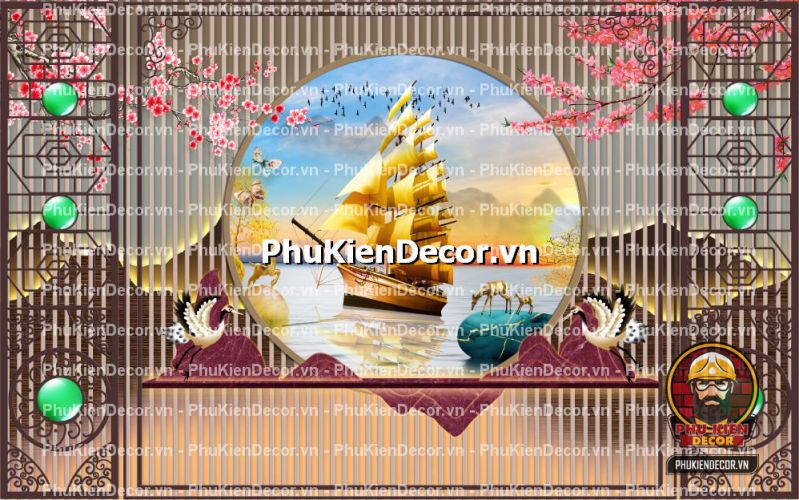 Trang trí spa bằng hình ảnh 3D Lam sóng Trang trí spa bằng hình ảnh 3D Lam sóng