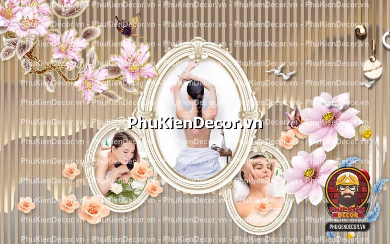 Tranh dán tường 3D trang trí spa sang trọng và hiện đại Tranh dán tường 3D trang trí spa sang trọng và hiện đại