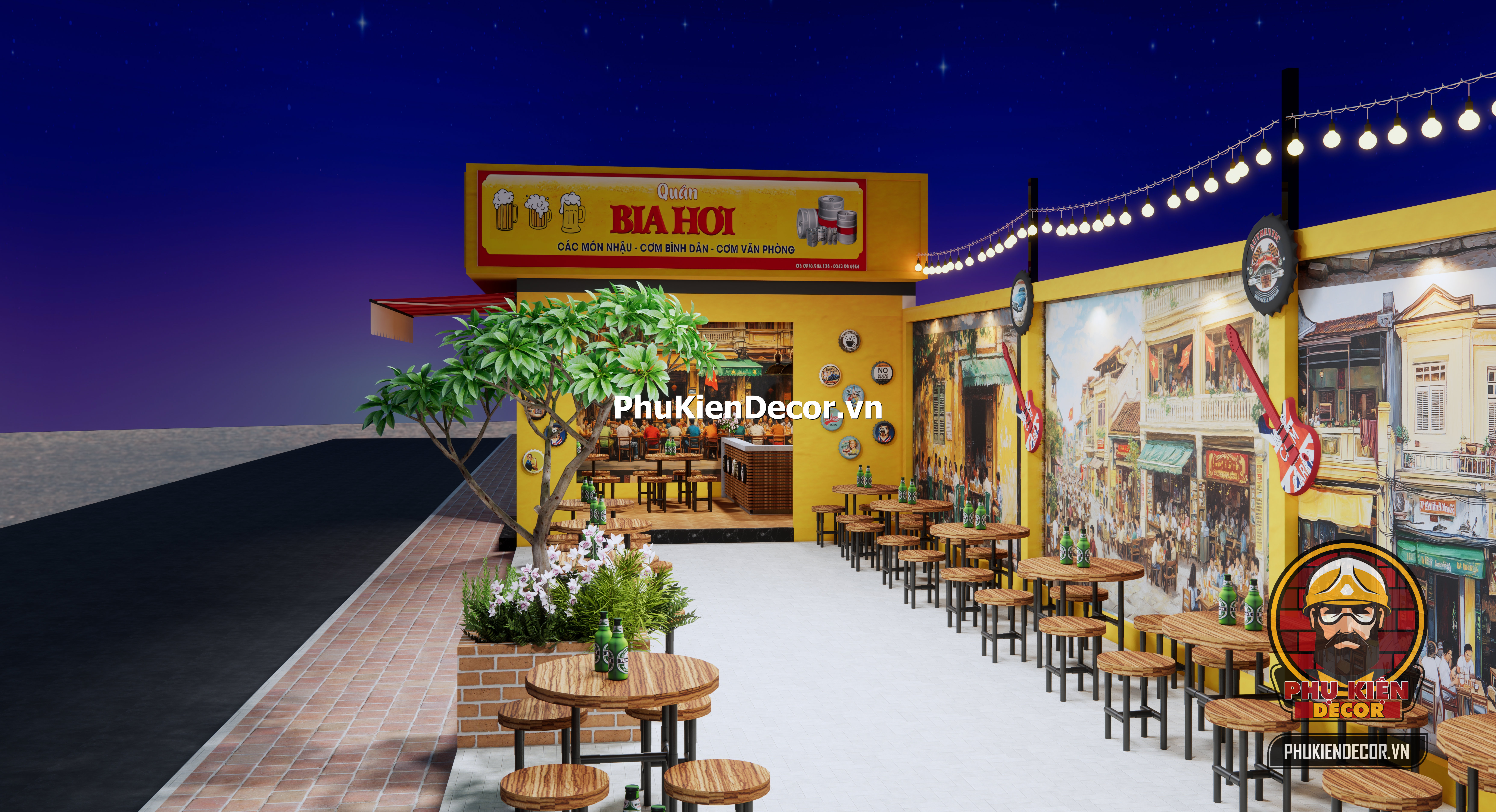Mẫu thiết kế quán ăn bia hơi Hà Nội vỉa hè,đúng cái chất của bia hơi hè phố Mẫu thiết kế quán ăn bia hơi Hà Nội vỉa hè,đúng cái chất của bia hơi hè phố