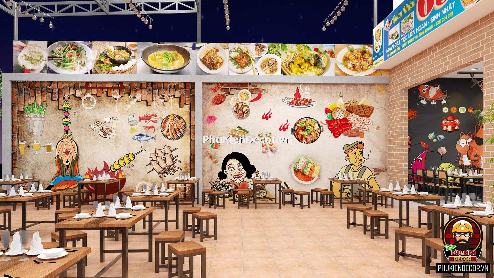 Mẫu thiết kế quán Bia, Quán Nhậu bình dân giá rẻ Mẫu thiết kế quán Bia, Quán Nhậu bình dân giá rẻ