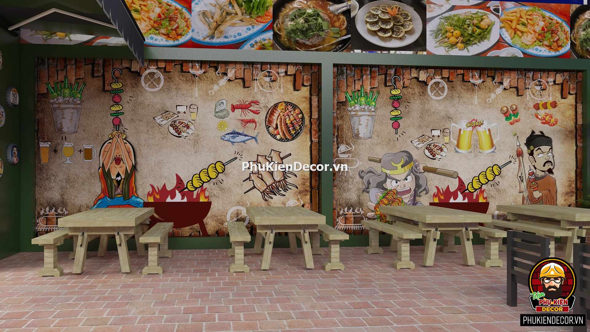 Mẫu thiết kế trang trí quán Lẩu nướng bình dân, đẹp và độc đáo Mẫu thiết kế trang trí quán Lẩu nướng bình dân, đẹp và độc đáo