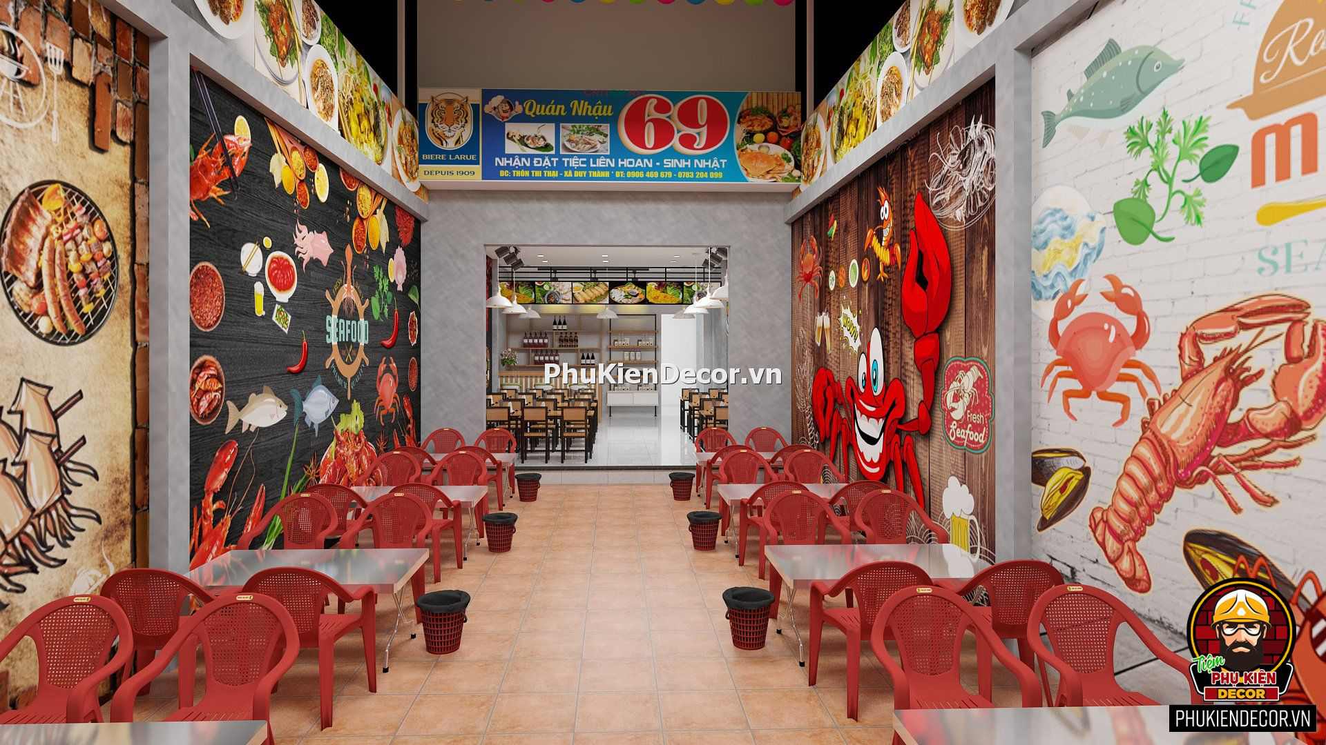 Mẫu thiết kế trang trí quán Lẩu nướng bình dân, đẹp và độc đáo Mẫu thiết kế trang trí quán Lẩu nướng bình dân, đẹp và độc đáo