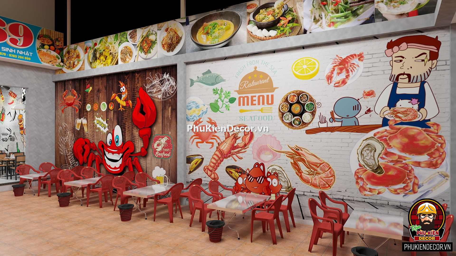 Mẫu thiết kế trang trí quán Lẩu nướng bình dân, đẹp và độc đáo Mẫu thiết kế trang trí quán Lẩu nướng bình dân, đẹp và độc đáo