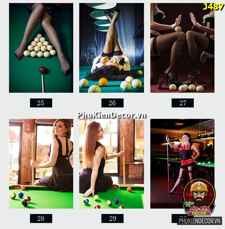 Mẫu tranh Bida hình cô gái Sexy gợi cảm