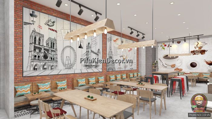 Mẫu tranh dán tường 3D cho QUan1Cafe, Văn Phòng, Gia Đình Mẫu tranh dán tường 3D cho QUan1Cafe, Văn Phòng, Gia Đình