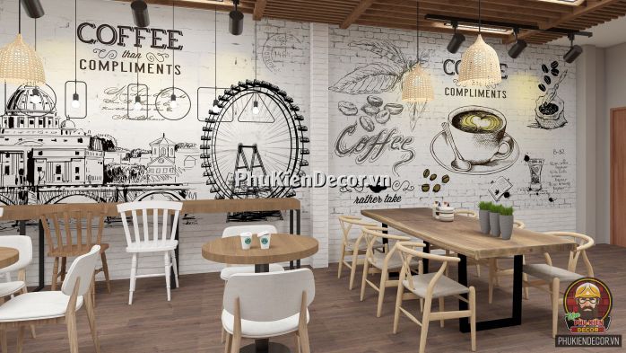 Bạn muốn tạo không gian thú vị và độc đáo cho quán cafe của mình? Mẫu tranh dán tường 3D là một lựa chọn tuyệt vời! Với nhiều chủ đề và mẫu mã đa dạng, bạn có thể tùy ý lựa chọn để tạo nên bầu không khí mới cho quán của mình. Hãy click để xem hình ảnh minh họa các mẫu tranh dán tường 3D trong quán cafe.