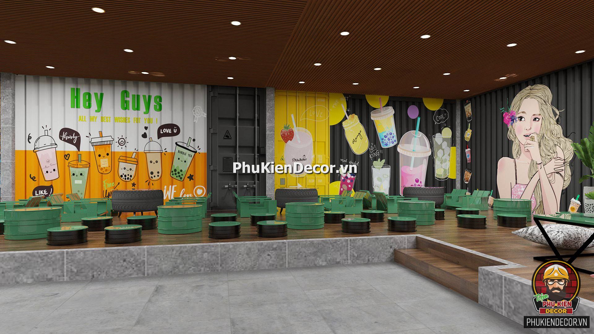 Tổng hợp những mẫu tranh dán tường 3D trang trí quán Trà chanh, Sinh Tố, Nước ép đẹp Tổng hợp những mẫu tranh dán tường 3D trang trí quán Trà chanh, Sinh Tố, Nước ép đẹp