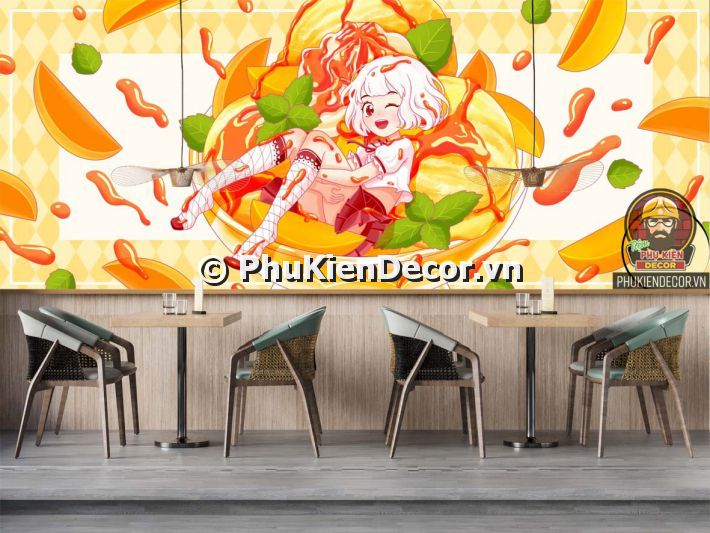 Mẫu tranh dán tường quán kem đẹp, dễ thương, cute, phù hợp giới Trẻ Mẫu tranh dán tường quán kem đẹp, dễ thương, cute, phù hợp giới Trẻ