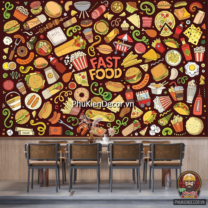 Mẫu tranh trang trí đồ ăn nhanh đẹp được nhiều người ưa chuộng  Mẫu tranh trang trí đồ ăn nhanh đẹp được nhiều người ưa chuộng