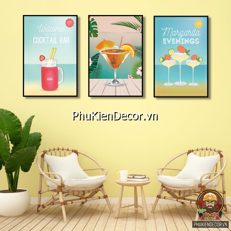 Tranh treo tường quán trà chanh, sinh tố hấp dẫn Tranh treo tường quán trà chanh, sinh tố hấp dẫn