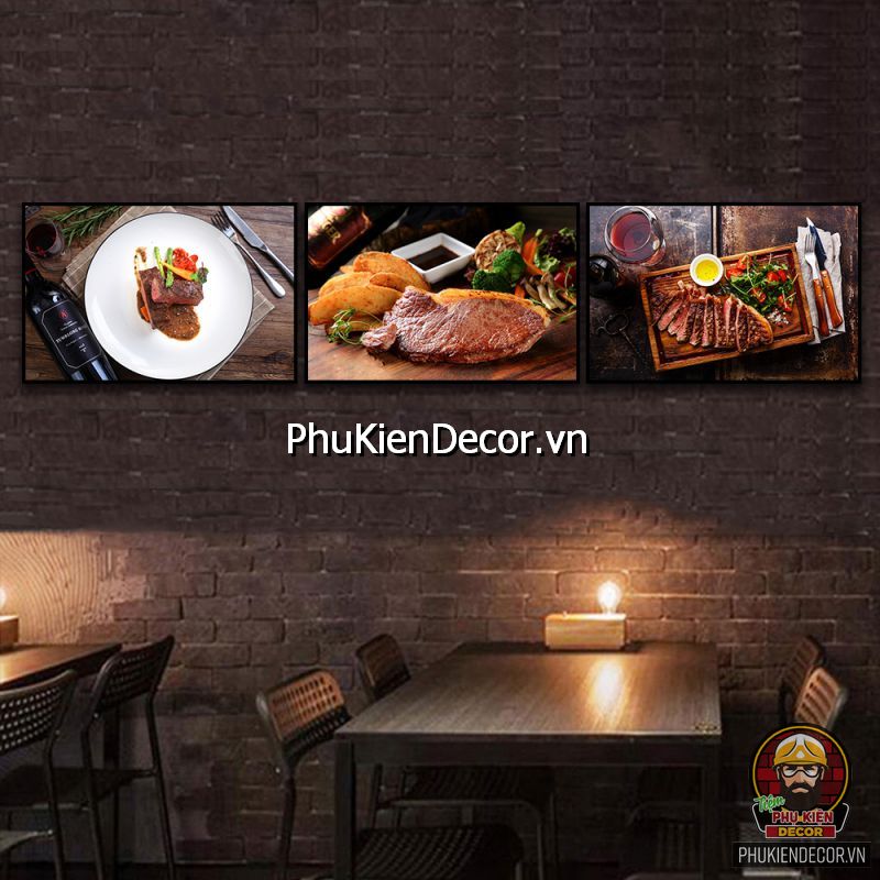 Mẫu tranh treo tường tiệm bò bít tết ấn tượng tạo điểm nhấn cho quán Mẫu tranh treo tường tiệm bò bít tết ấn tượng tạo điểm nhấn cho quán