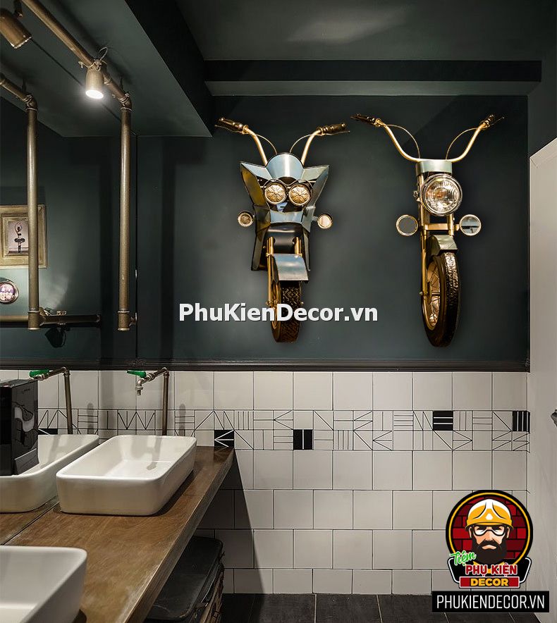 Mẫu xe Mô tô mô hình treo tường trang trí bằng kim loại Mẫu xe Mô tô mô hình treo tường trang trí bằng kim loại