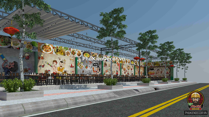 Mô hình kinh doanh quán Lẩu nướng Xiên que có mái che ngoài trời Mô hình kinh doanh quán Lẩu nướng Xiên que có mái che ngoài trời