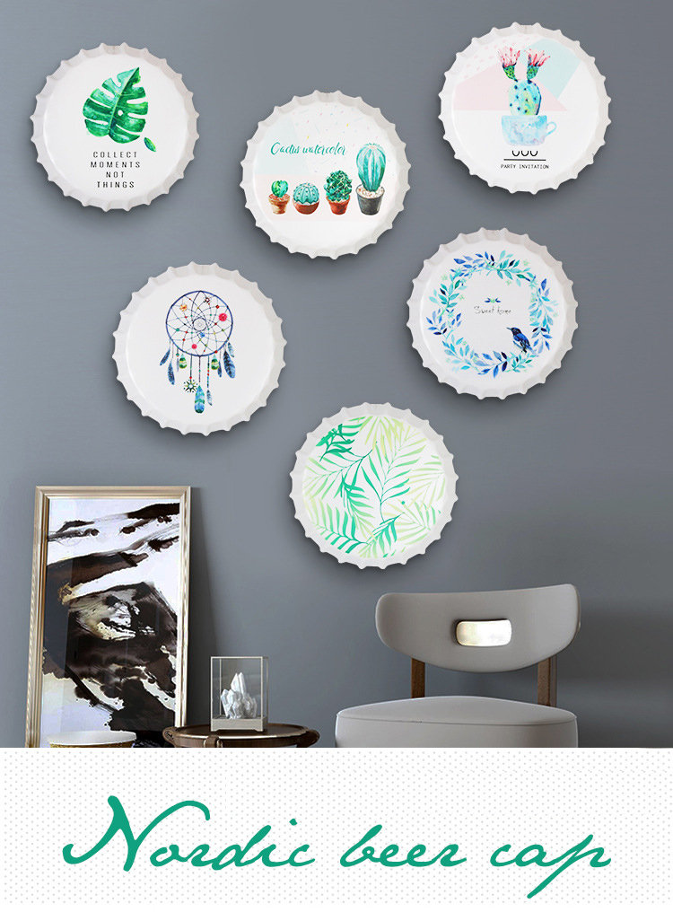 Nắp bia trang trí kiểu Bắc Âu & phong cách Tropical