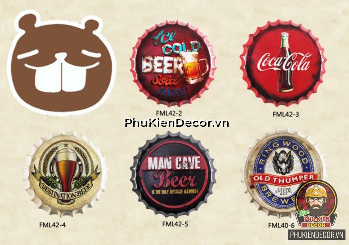 Một số mẫu nắp chai bia trang trí thích hợp cho Quán Beer, Nhà Hàng, Pub Một số mẫu nắp chai bia trang trí thích hợp cho Quán Beer, Nhà Hàng, Pub